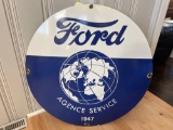 Porcelain Ford Agence Service Sign