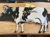 Double Sided Porcelain De Laval Cow Shaped Sign