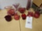 Assortment of Cranberry Glass, Serving Bowls, a Pitcher, & more