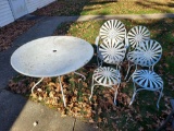 Metal Outdoor Patio Set - 4 Chairs, Cushions, & Table