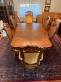 Dining Room Table, (6) Chairs, Three Leaves, Table Pads
