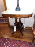 Victorian Marble Top Lamp Table LAMP NOT INCLUDED
