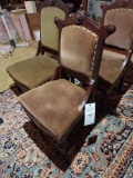 3 Cushioned Wooden Chairs