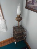 Electrified Brass Oil Lamp Stand