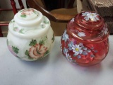 2 Hand-Painted Bowls w/ Lids