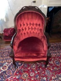 Victorian Rose Carved Upholstered Chair