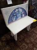 Small white bench