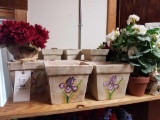 Ceramic pots, artificial flowers