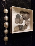 Early foreign coins, bracelet made of coins