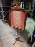 Victorian tapestry fire screen