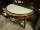 round table with large piece of marble