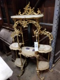 Victorian brass and marble stand