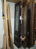 pair of doors with leaded glass bid x 2