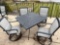 Metal Patio Table and (4) Swivel Chairs