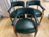 (3) Leather Top Chairs