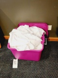Tote of White Linen Chair Covers