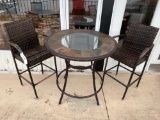 Patio Pub Table and (2) Patio Stools