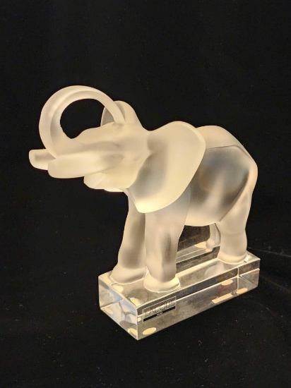 Lalique Paris frosted glass elephant