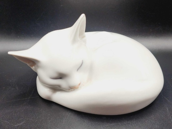 Royal Copenhagen Denmark white sleeping cat / kitten