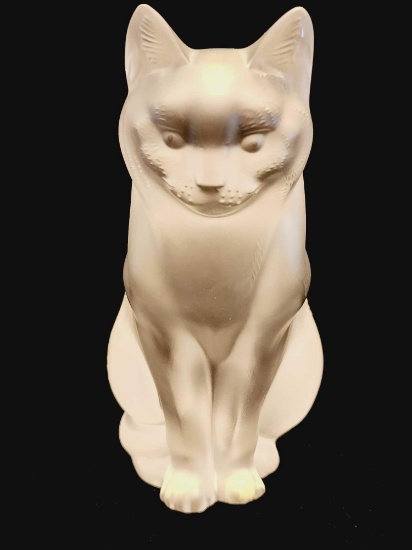 Lalique crystal glass seated cat figurine