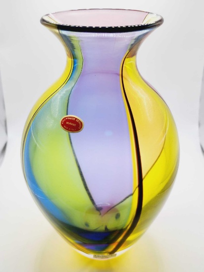 Archimede Seguso signed Murano Italian art glass vase