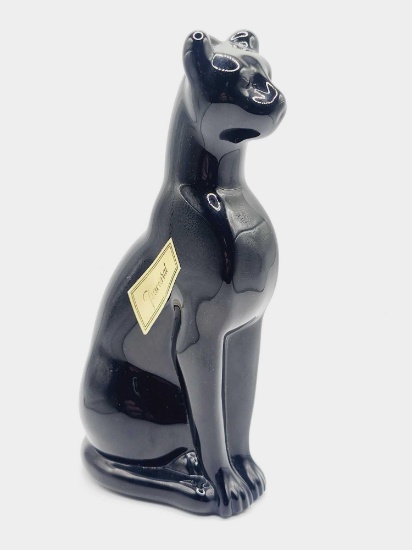 Baccarat black crystal Egyptian cat figurine 6.25"