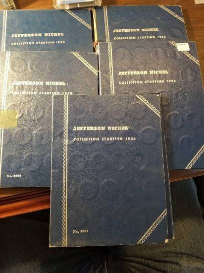 5 full books of Jefferson nickels