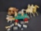 Group of vintage Roy Rogers plastic wagons, horses, accessories