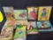 Group of vintage childs puzzles and 2 books