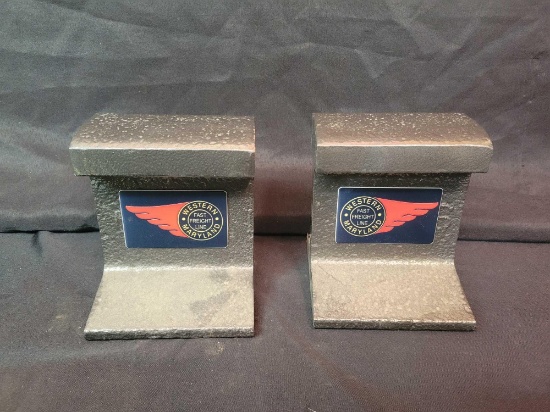 Pair of Western Maryland fast freight line book ends