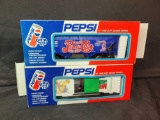Train Express Pepsi and Mountain Dew boxcars, O gauge