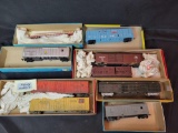 Group of HO reefer, box, passenger and track maintenance cars