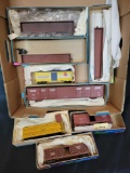 Group of HO customized box/stock cars and hoppers
