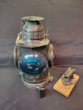 Handlan Caboose 4 way railroad lantern, beleived to be from the Norfolk Western line, converted to