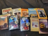 Group of Railroad hardback books, street rails, steam power, amtrak