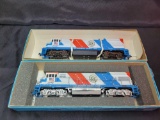 Pair of Athearn Spirit of 76 bicentennial HO locomotives, one custom