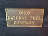 Ohio Natural Fuel Company brass plaque