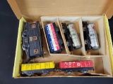 American Flyer 3012 engine and 5 tin cars