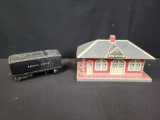 Marx Girard tin powered house and Lionel O gauge tender