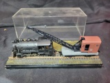 Matowa NY Central engine with crane HO with covered display board
