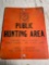 14 x 11 Public hunting area sign