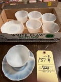 (6) American Sweetheart depression glass cups and saucers