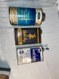 (3) antique oil cans