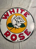 12 in. white rose sign