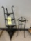 wrought iron basket stand, candle stand