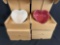 (6) Longaberger woven traditions heart dishes