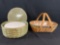 Longaberger covered dish basket, 2006 Christmas collection basket