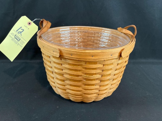 1993 Longaberger basket w/ insert and leather handles