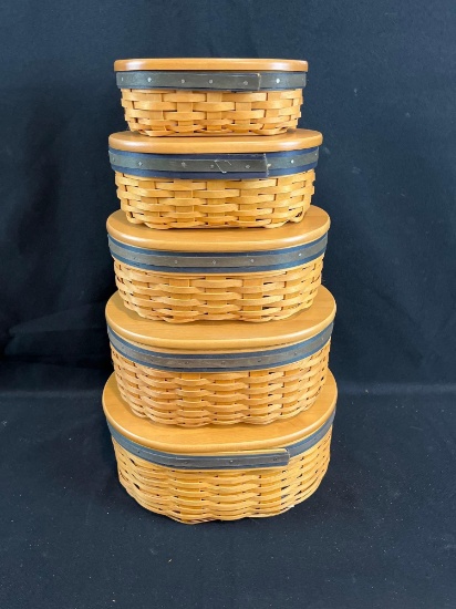 Graduated set of Longaberger Harmony baskets