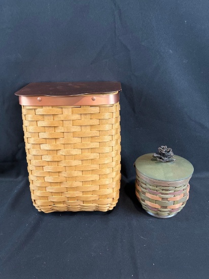 Longaberger mailbox, pine cone basket